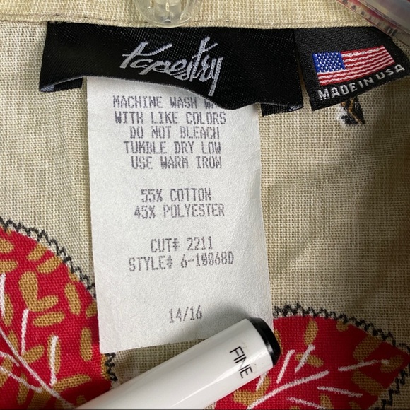 Tapestry Vintage Animal Button Up Shirt 14/16 - Picture 2 of 5